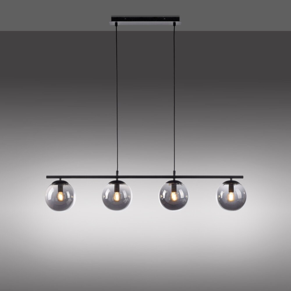 Leuchten-Direkt BIG WIDOW Lampada a Sospensione Nero, 4-Luci
