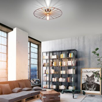 Leuchten-Direkt SPIKE Plafoniera Ottone, 1-Luce