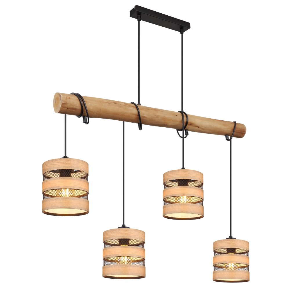 Globo SOENI Lampadario a sospensione Écru, Nero, 4-Luci main product photo