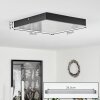 Mentque Plafoniera LED Nero, 1-Luce