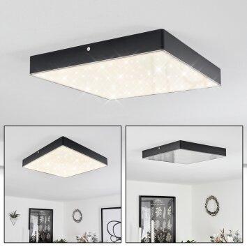 Mentque Plafoniera LED Nero, 1-Luce