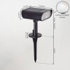 Usmagama Solar Faretto da giardino LED Nero, 1-Luce, Sensori di movimento, Cambia colore