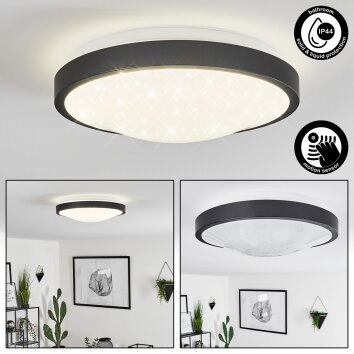 Subles Plafoniera LED Nero, Bianco, 1-Luce, Sensori di movimento