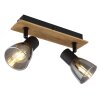 Globo CLAUDE Applique Legno scuro, Nero, 2-Luci