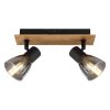 Globo CLAUDE Applique Legno scuro, Nero, 2-Luci