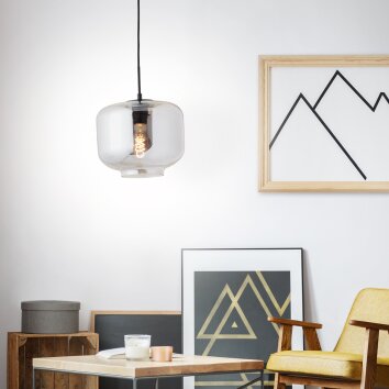 Brilliant Kleon Lampadario a sospensione Nero, 1-Luce