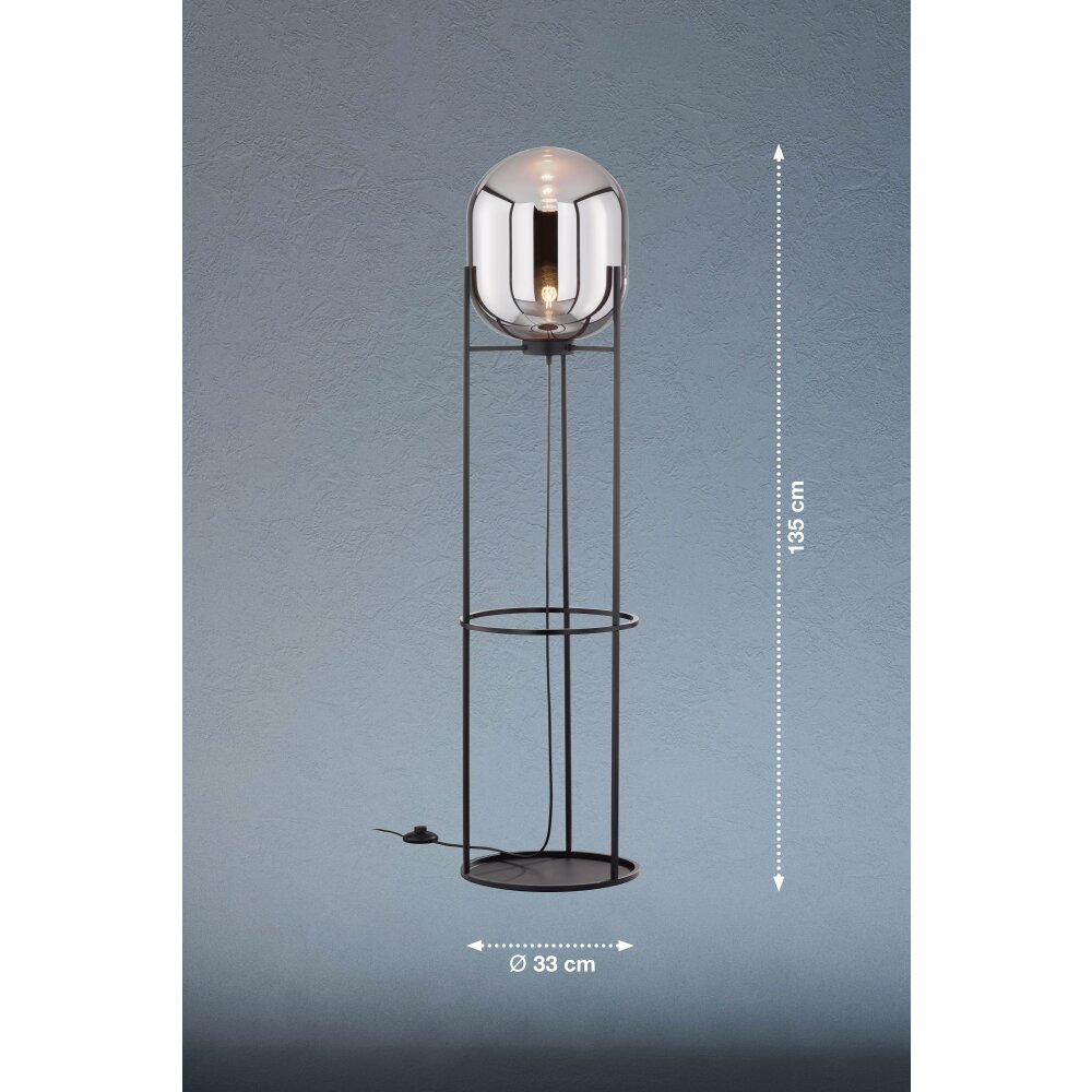 Fischer & Honsel Regi Lampada da terra Nero, 1-Luce