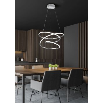 Reality Bologna Lampada a Sospensione LED Cromo, 1-Luce