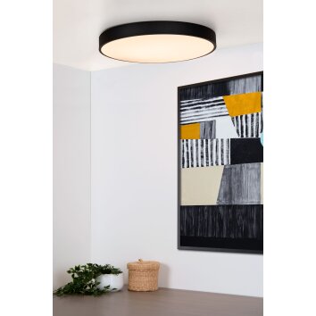 Lucide UNAR Plafoniera LED Nero, 1-Luce