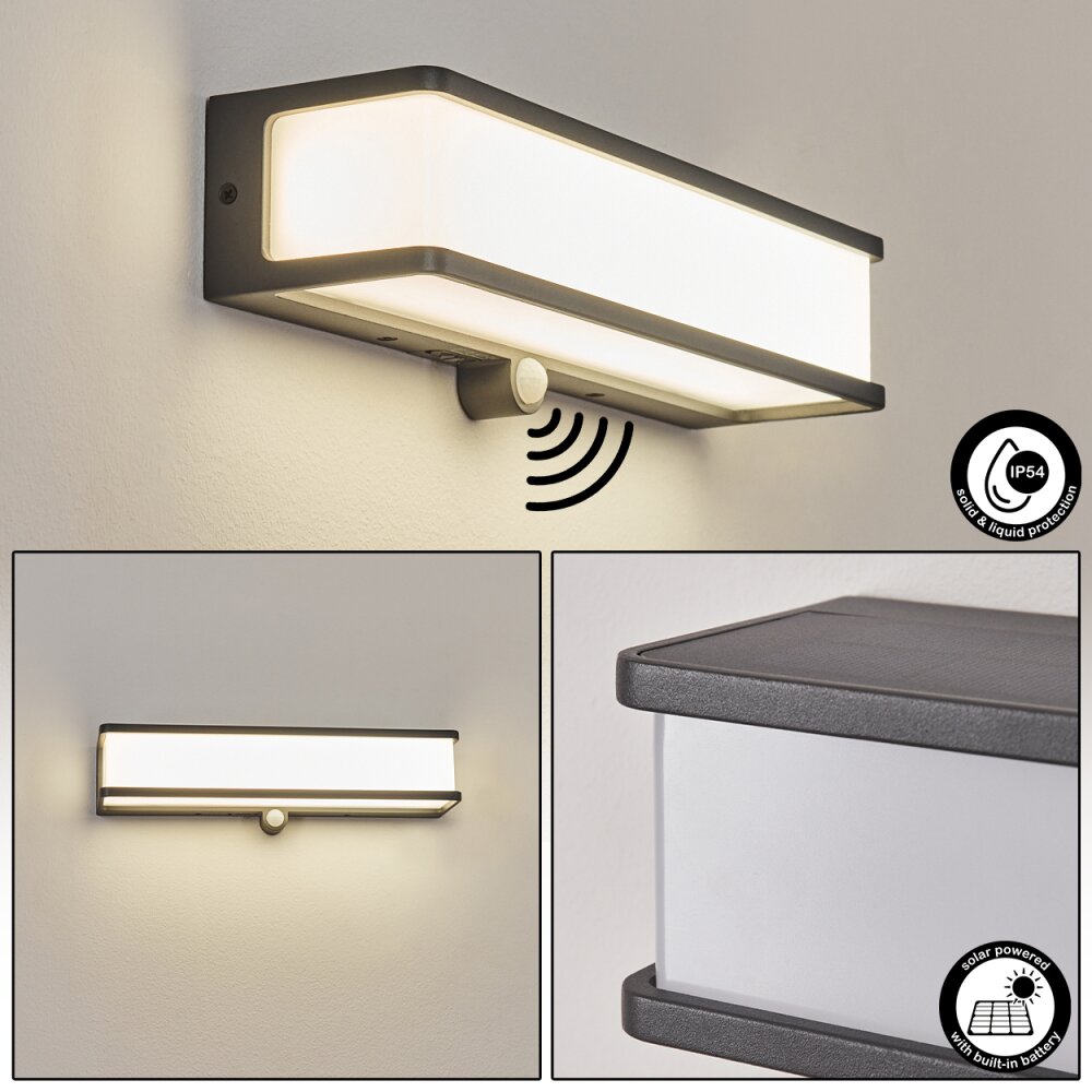 Burseryd lampade da parete solare LED Antracite, 1-Luce, Sensori di movimento main product photo