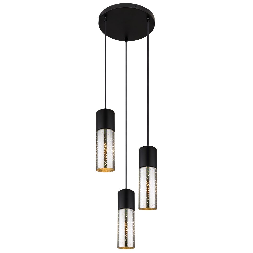 Globo ANNIKA Lampadario a sospensione Nero, 3-Luci main product photo