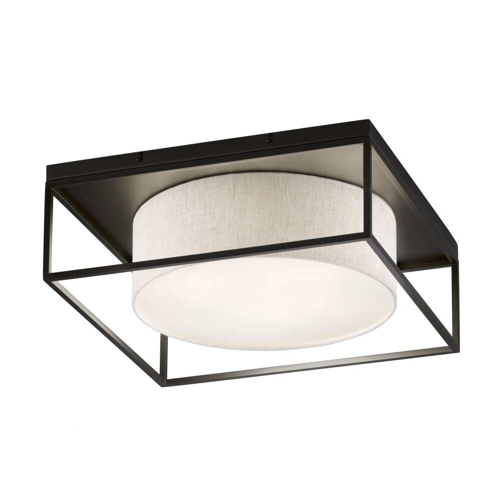 Fischer & Honsel Carre Plafoniera Nero, 3-Luci