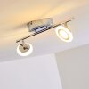 Lucy Faretto da soffitto LED Cromo, 2-Luci, Telecomando, Cambia colore