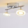 Lucy Faretto da soffitto LED Cromo, 2-Luci, Telecomando, Cambia colore