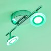 Lucy Faretto da soffitto LED Cromo, 2-Luci, Telecomando, Cambia colore