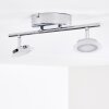 Lucy Faretto da soffitto LED Cromo, 2-Luci, Telecomando, Cambia colore