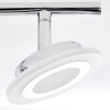 Lucy Faretto da soffitto LED Cromo, 2-Luci, Telecomando, Cambia colore