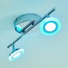 Lucy Faretto da soffitto LED Cromo, 2-Luci, Telecomando, Cambia colore