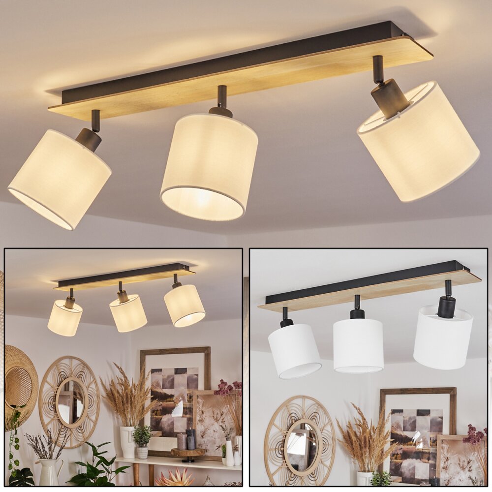 Alsen Plafoniera Legno chiaro, Nero, 3-Luci main product photo
