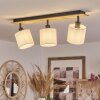 Alsen Plafoniera Legno chiaro, Nero, 3-Luci