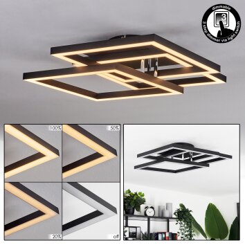 Cavareno Plafoniera LED Nero, 1-Luce