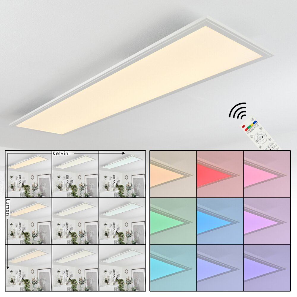Montalba Plafoniera LED Bianco, 1-Luce, Telecomando, Cambia colore main product photo