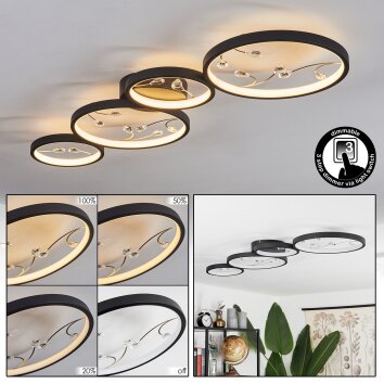 Fombillou Plafoniera LED Nero, 1-Luce