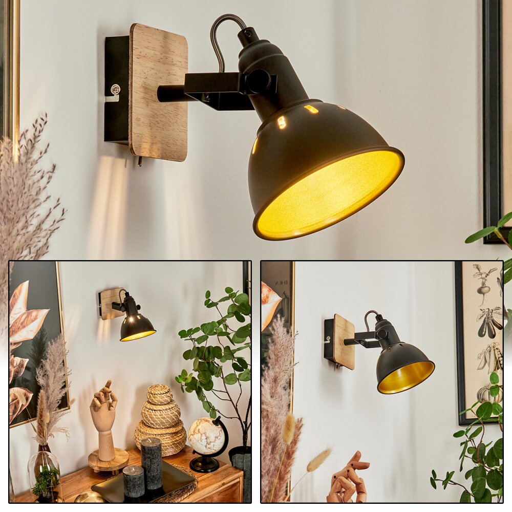 Tina Applique Cromo, Legno chiaro, Nero, 1-Luce main product photo