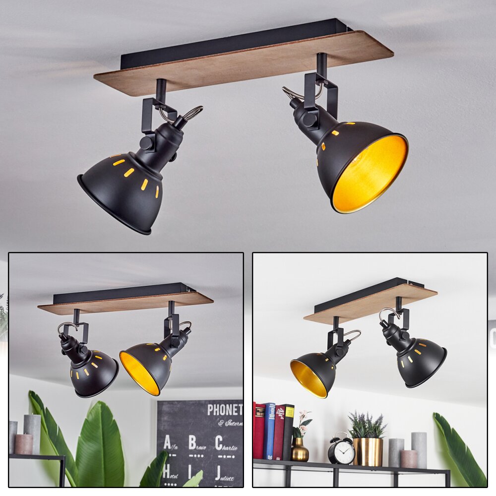 Tina Plafoniera Legno scuro, Écru, Nero, 2-Luci main product photo