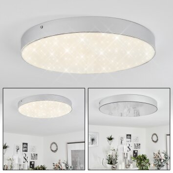 Mentque Plafoniera LED Argento, 1-Luce