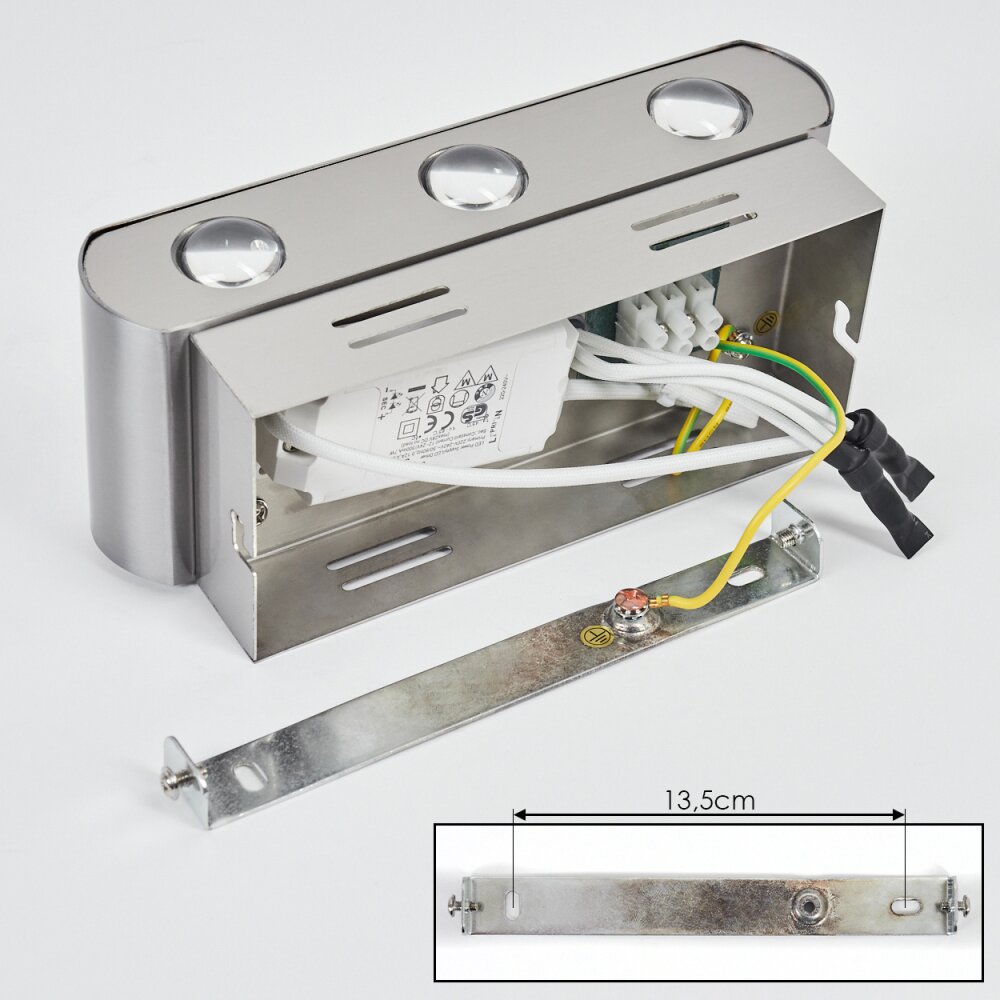 Guiderkirch Applique LED Nichel opaco, 6-Luci