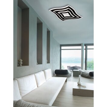 Fischer & Honsel Gorden Plafoniera LED Nero, 1-Luce, Telecomando