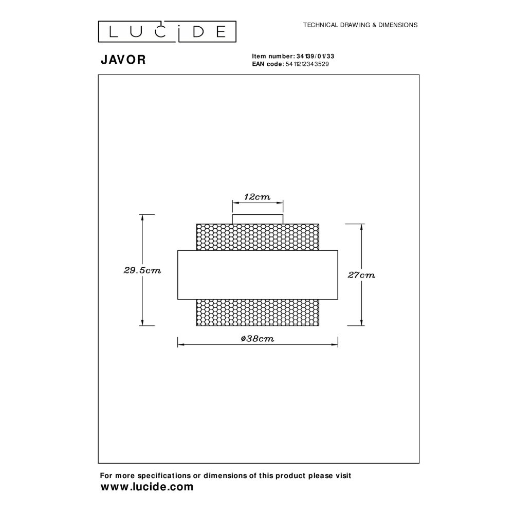 Lucide JAVOR Plafoniera Verde, 1-Luce