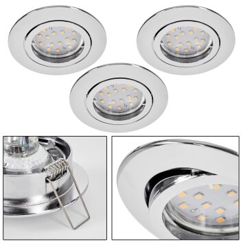 Kerrouan Lampada da incasso LED Cromo, 1-Luce