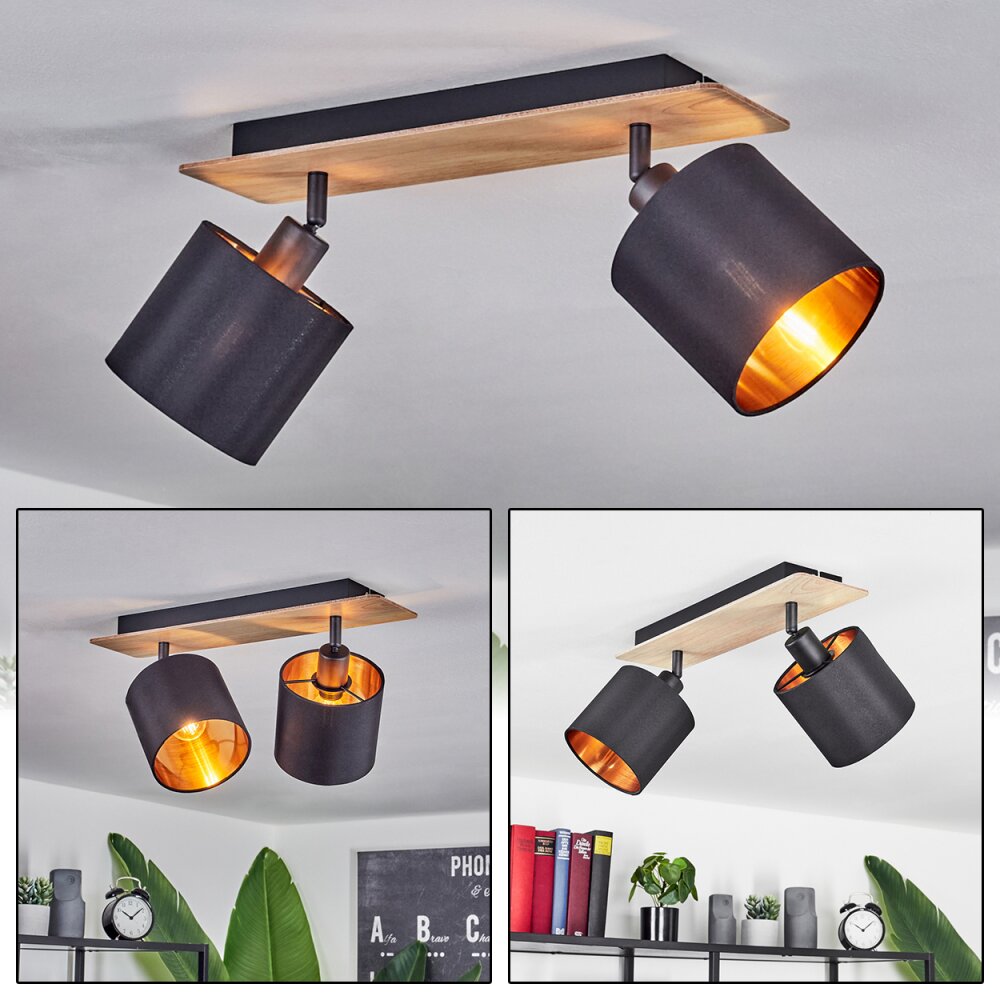 Alsen Plafoniera Legno chiaro, Nero, 2-Luci main product photo