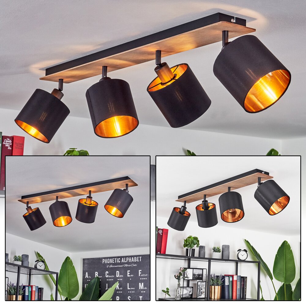 Alsen Plafoniera Legno scuro, Nero, 4-Luci main product photo