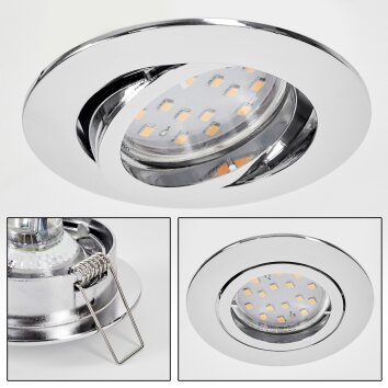 Kerrouan Lampada da incasso LED Cromo, 1-Luce