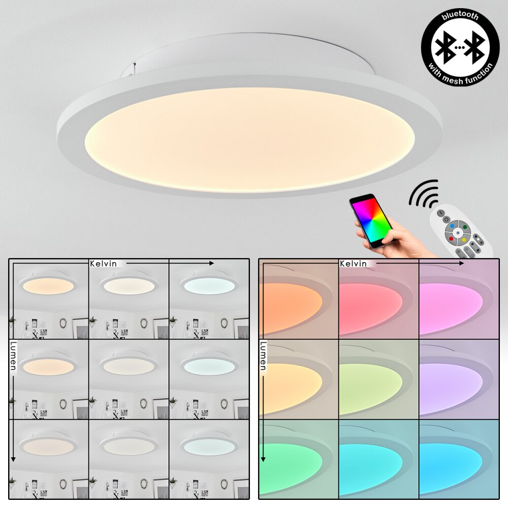 Sani Plafoniera LED Bianco, 1-Luce, Telecomando, Cambia colore main product photo