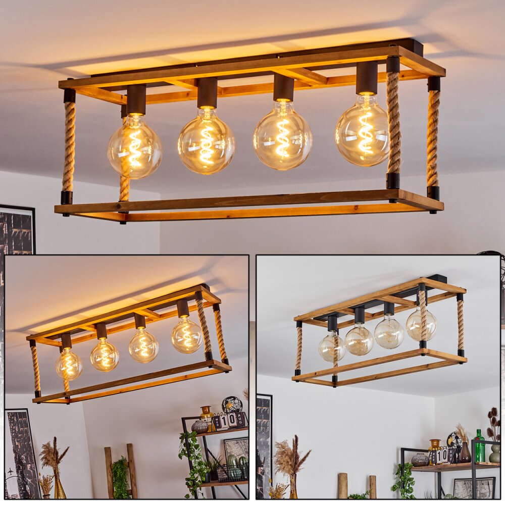 Lautremen Plafoniera Marrone, Écru, Nero, 4-Luci main product photo