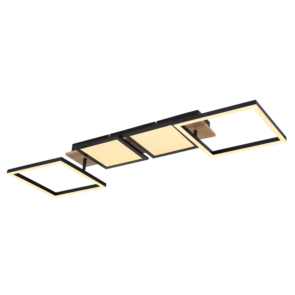 Globo BOSSY Plafoniera LED Aspetto del legno, Nero, 1-Luce main product photo