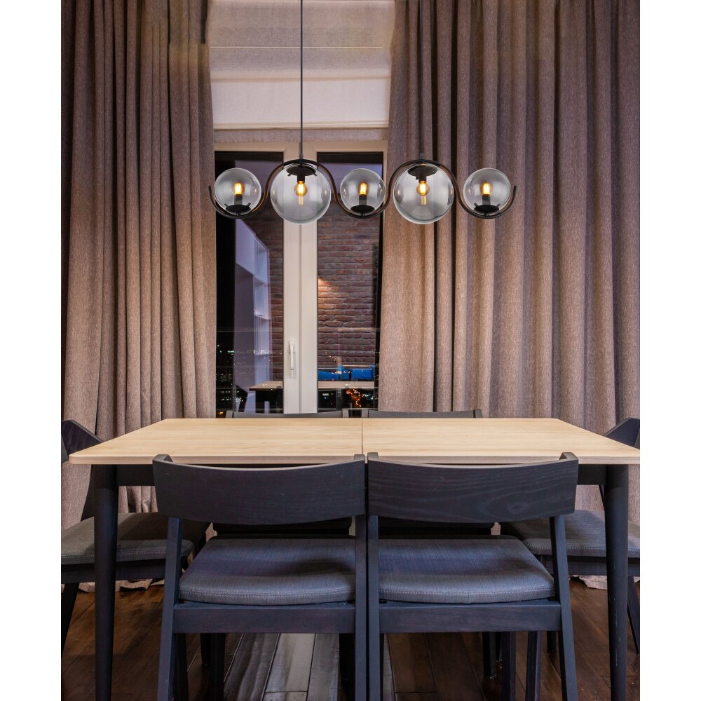 Globo PORRY Lampadario a sospensione Nero, 5-Luci main product photo
