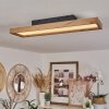 Longvic Plafoniera LED Marrone, Aspetto del legno, Nero, 1-Luce