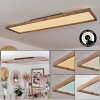 Longvic Plafoniera LED Marrone, Aspetto del legno, Nero, 1-Luce