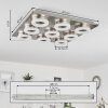 Thiernu Plafoniera LED Nichel opaco, 1-Luce