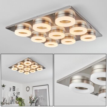 Thiernu Plafoniera LED Nichel opaco, 1-Luce