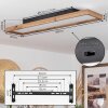 Longvic Plafoniera LED Marrone, Aspetto del legno, Nero, 1-Luce