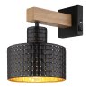 Globo RIELLY Applique Aspetto del legno, Nero, 1-Luce