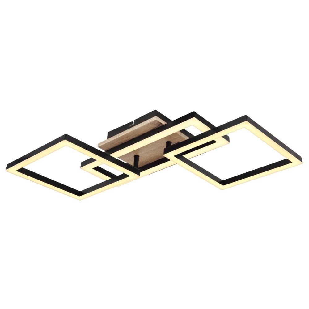 Globo BOSSY Plafoniera LED Aspetto del legno, Nero, 1-Luce main product photo