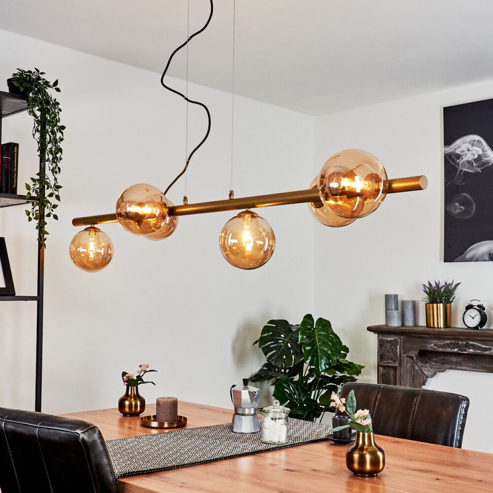 Remaisnil Lampada a Sospensione Ottone, 6-Luci
