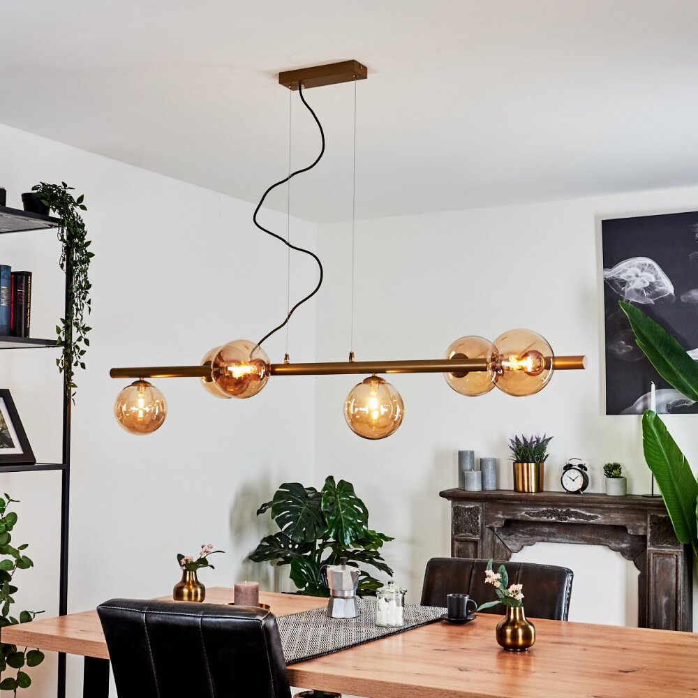 Remaisnil Lampada a Sospensione Ottone, 6-Luci